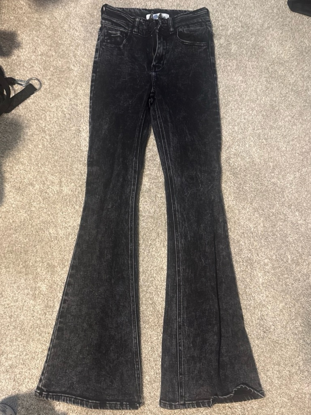 KanCan Black Acid-Wash Flare Jeans